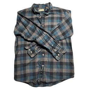 Hobbs Creek Blue and Gray Plaid Flannel Shirt Men’s Medium